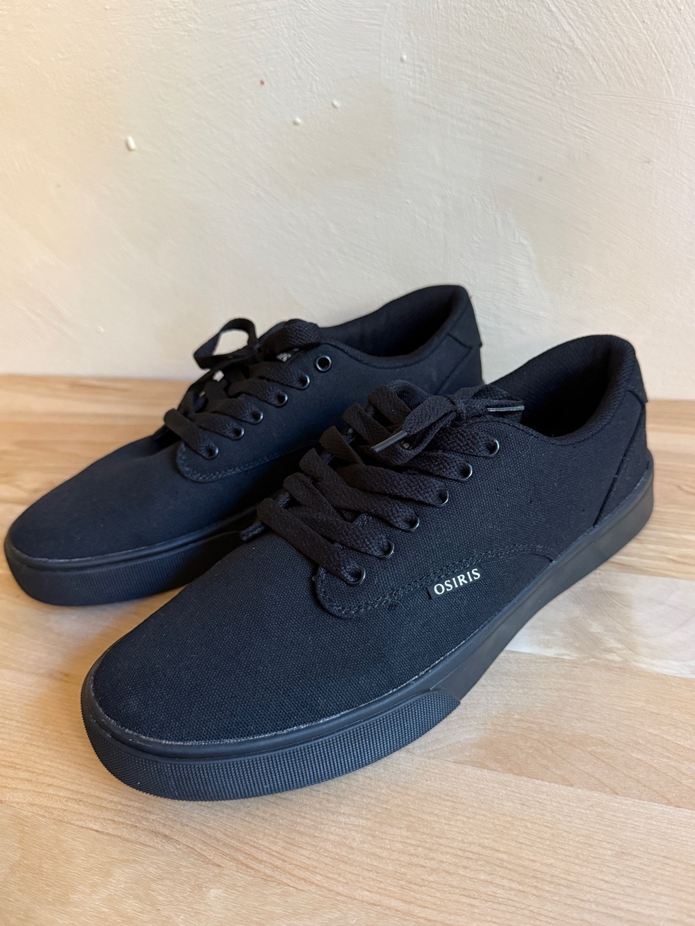 Osiris Slappy VLC Skate Shoes Triple Black Canvas Low Top Men's Size 10
